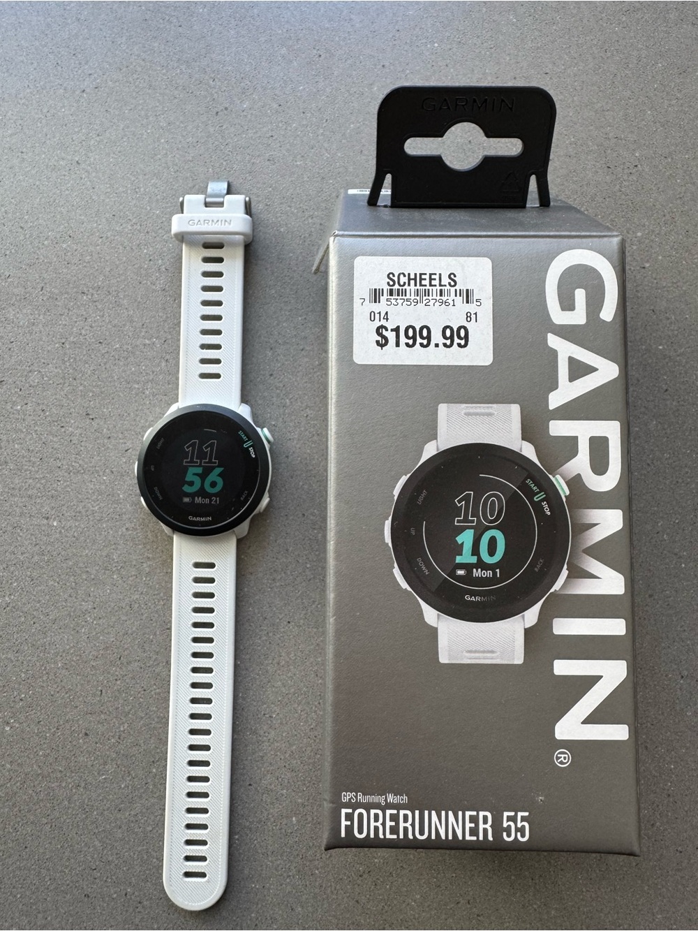 garmin Forerunner 55 GPS Running Watch - White and Black